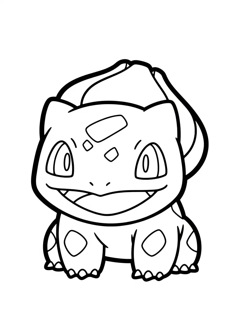 blije bulbasaur frontaal kleurplaat