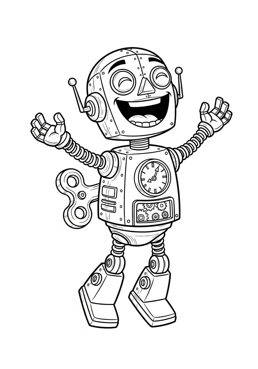 blije opwind robot kleurplaat