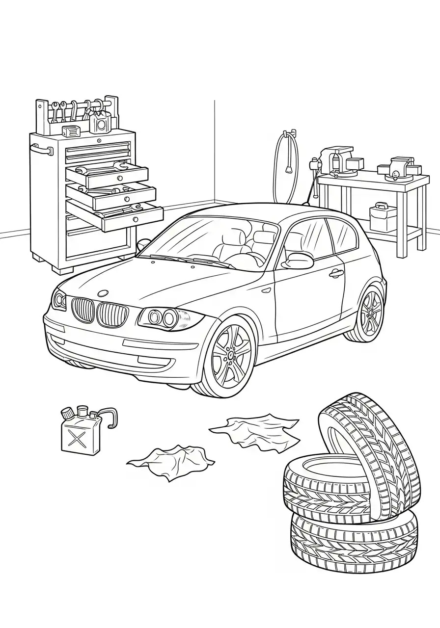 bmw 1 serie hatchback in werkplaats banden