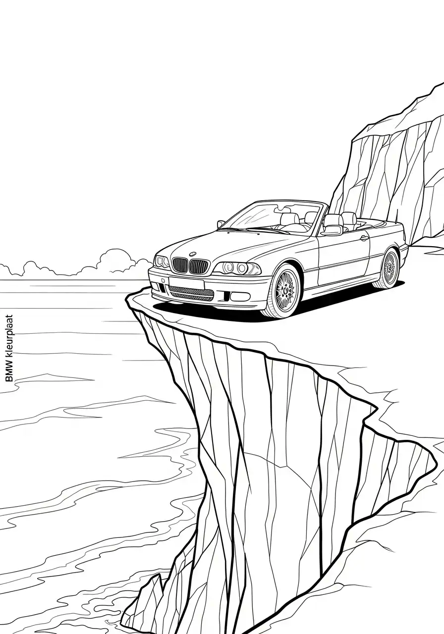 bmw e46 cabriolet op klif rand uitzicht