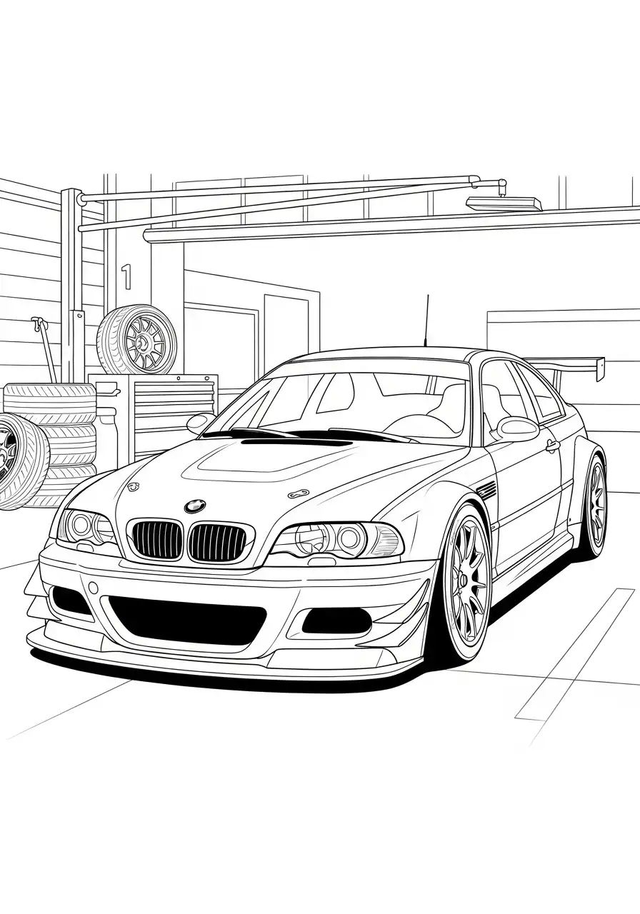 bmw m3 e46 gtr racewagen in garage