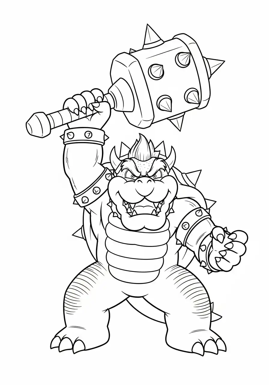 bowser met knots kleurplaat