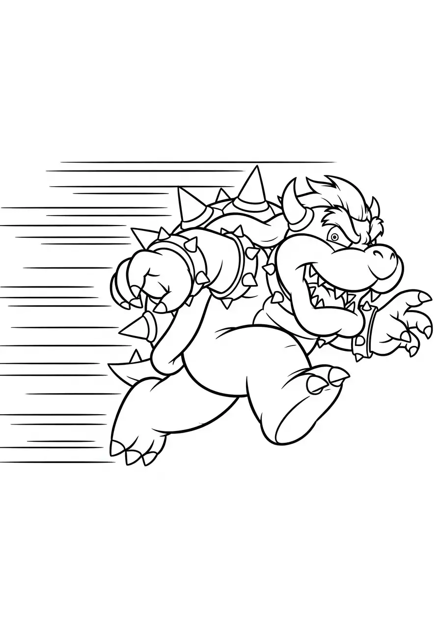 bowser rent snel kleurplaat