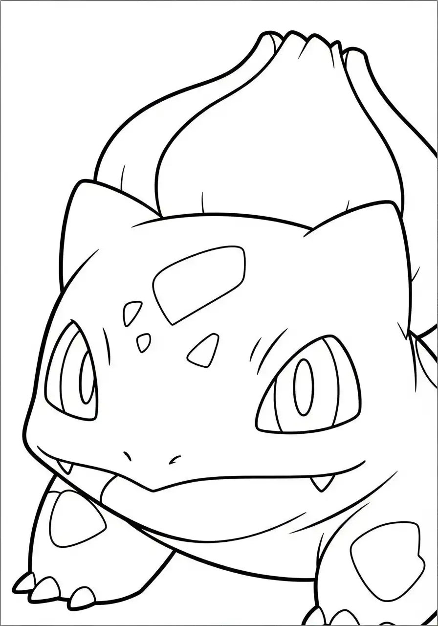 bulbasaur close up portret kleurplaat