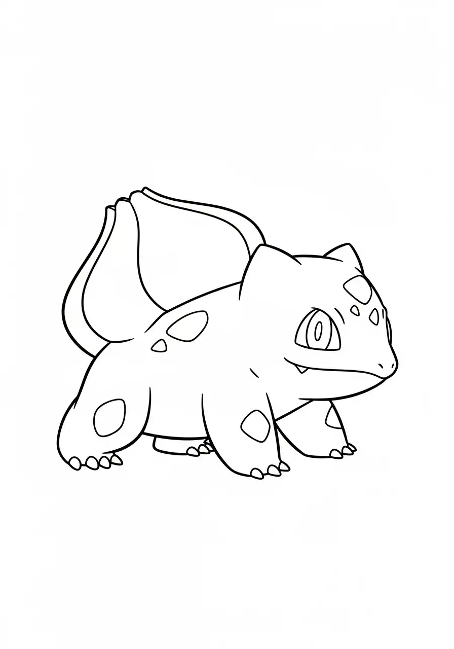 bulbasaur loop zijwaarts kleurplaat