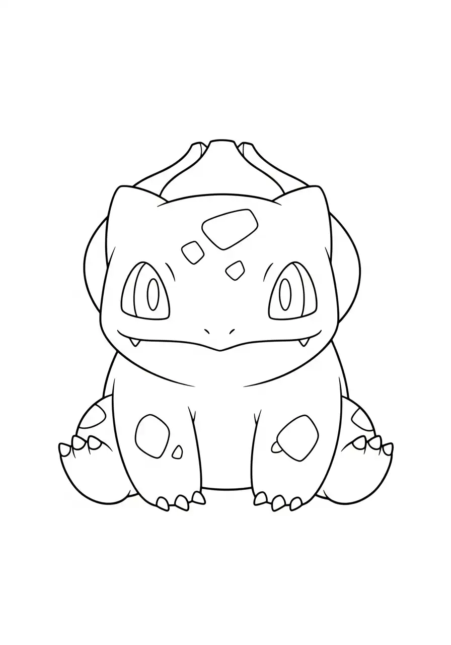 bulbasaur zit rechtop kleurplaat