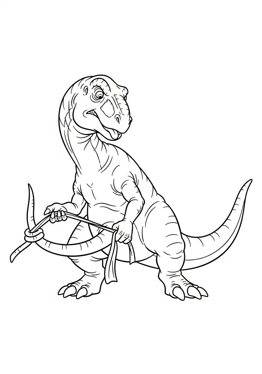 Gigantosaurus Kleurplaat 11 dino doet vechtsport kleurplaat