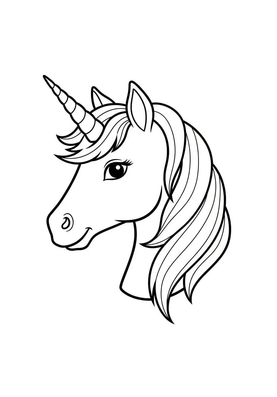 Emoji Kleurplaat 15 eenhoorn hoofd kleurplaat