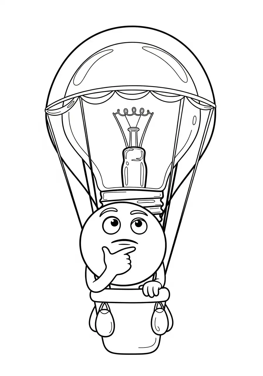 Emoji Kleurplaat 20 emoji heteluchtballon idee kleurplaat