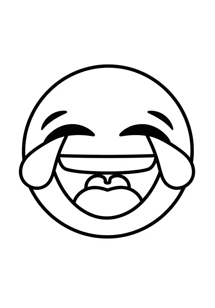 Emoji Kleurplaat 21 emoji hilarisch lachend kleurplaat
