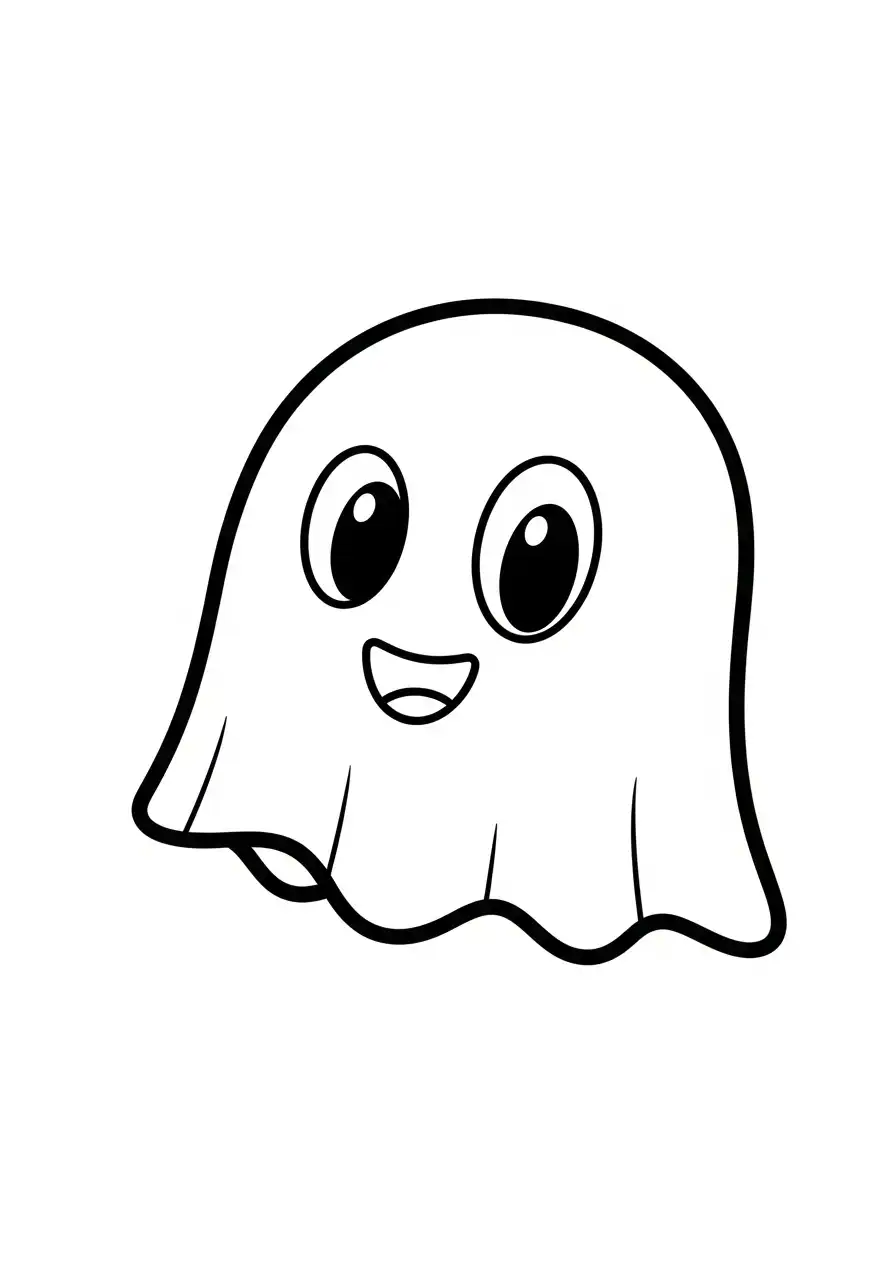 Emoji Kleurplaat 24 emoji lief spookje kleurplaat