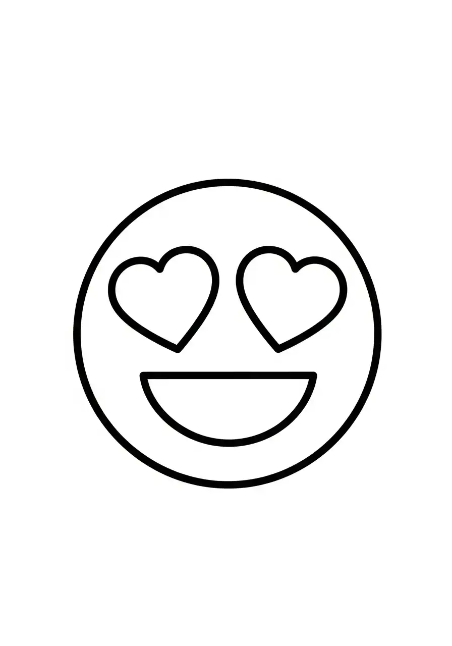 Emoji Kleurplaat 27 emoji ogen van hartjes kleurplaat