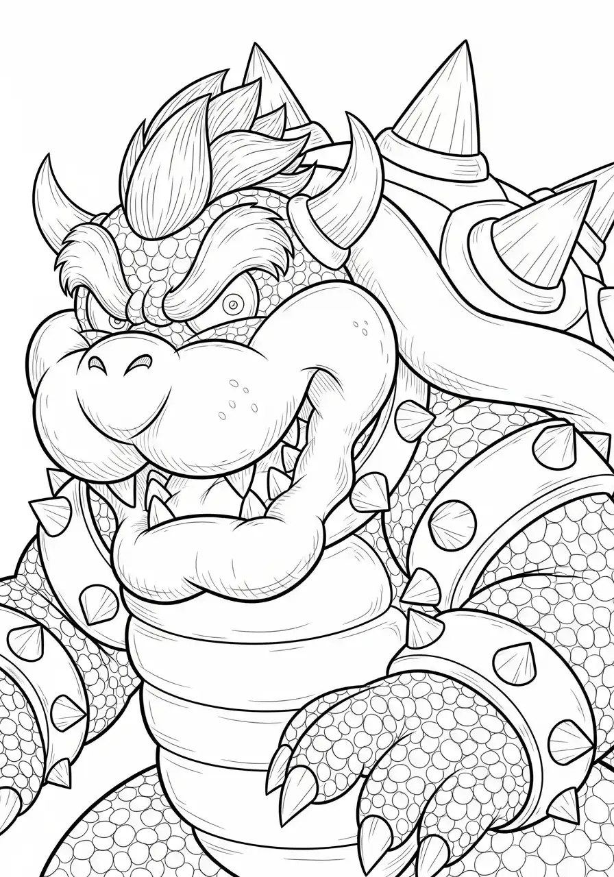 gedetailleerde bowser kleurplaat