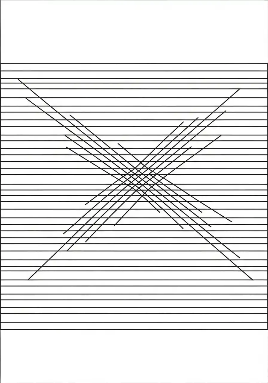 Kleurplaat Optische illusies 16 gekruiste lijnen optisch effect kleurplaat