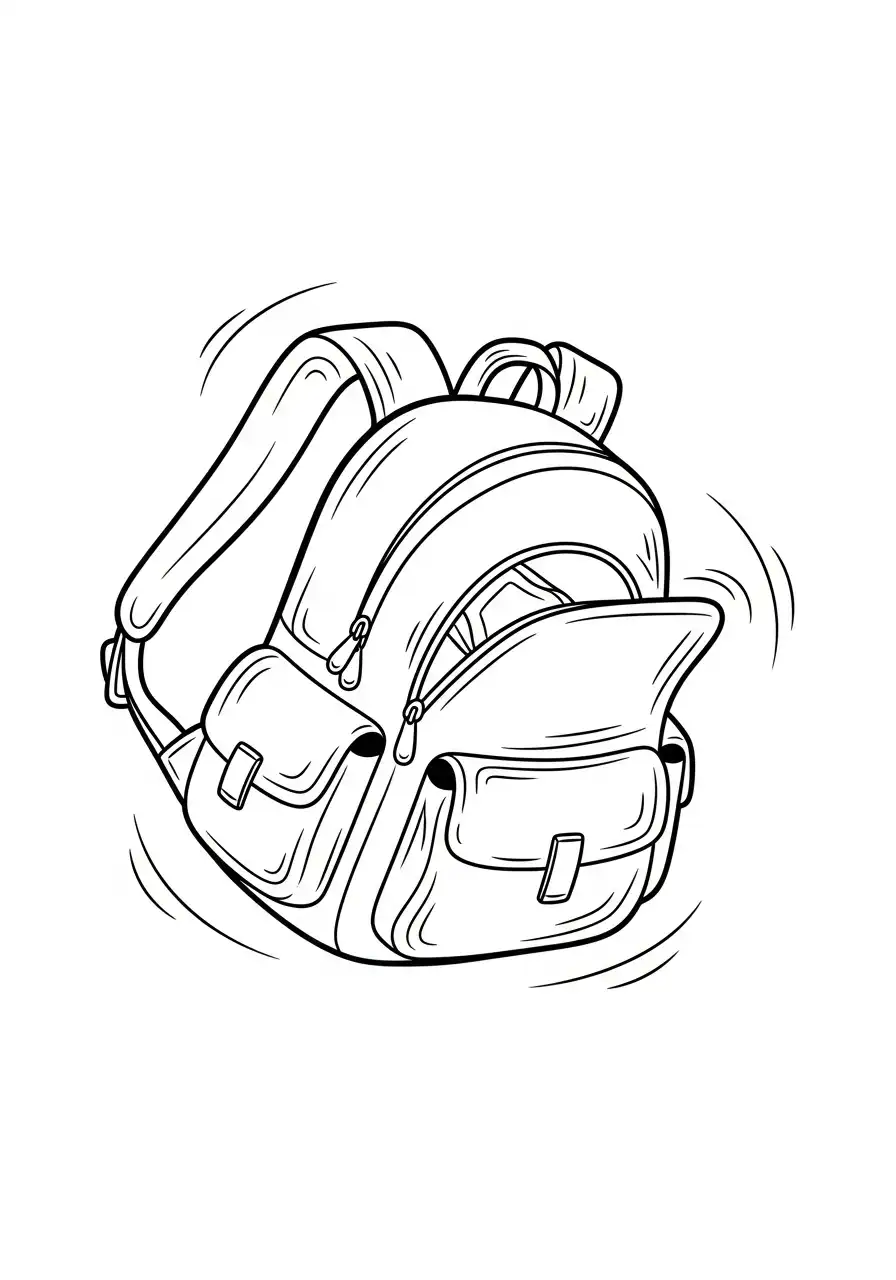 gestapelde rugzakken kleurplaat