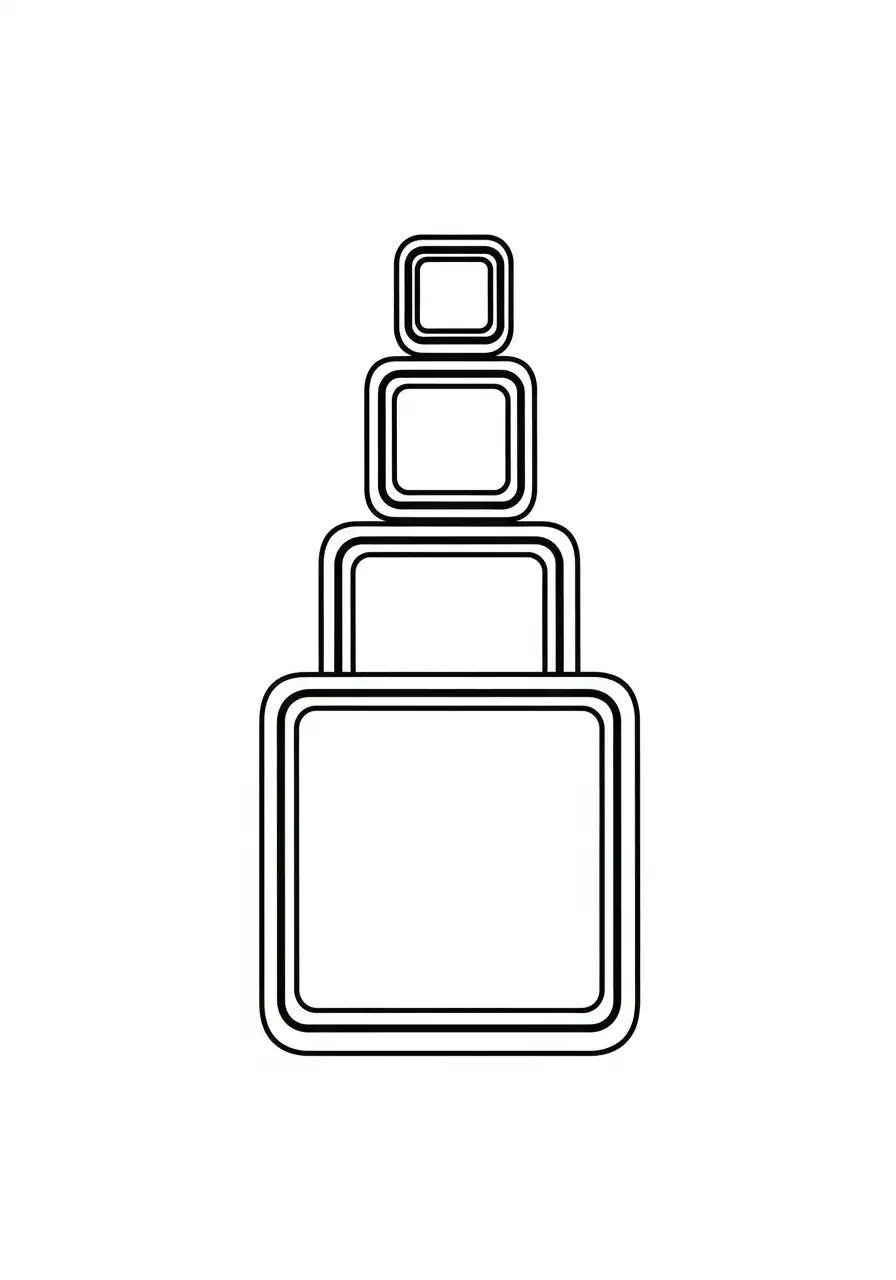 Kleurplaat Sticker 15 gestapelde vormen abstracte sticker kleurplaat