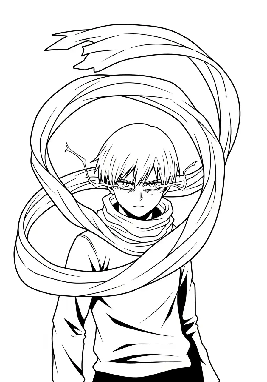 hitoshi shinso gevecht sjaal kleurplaat