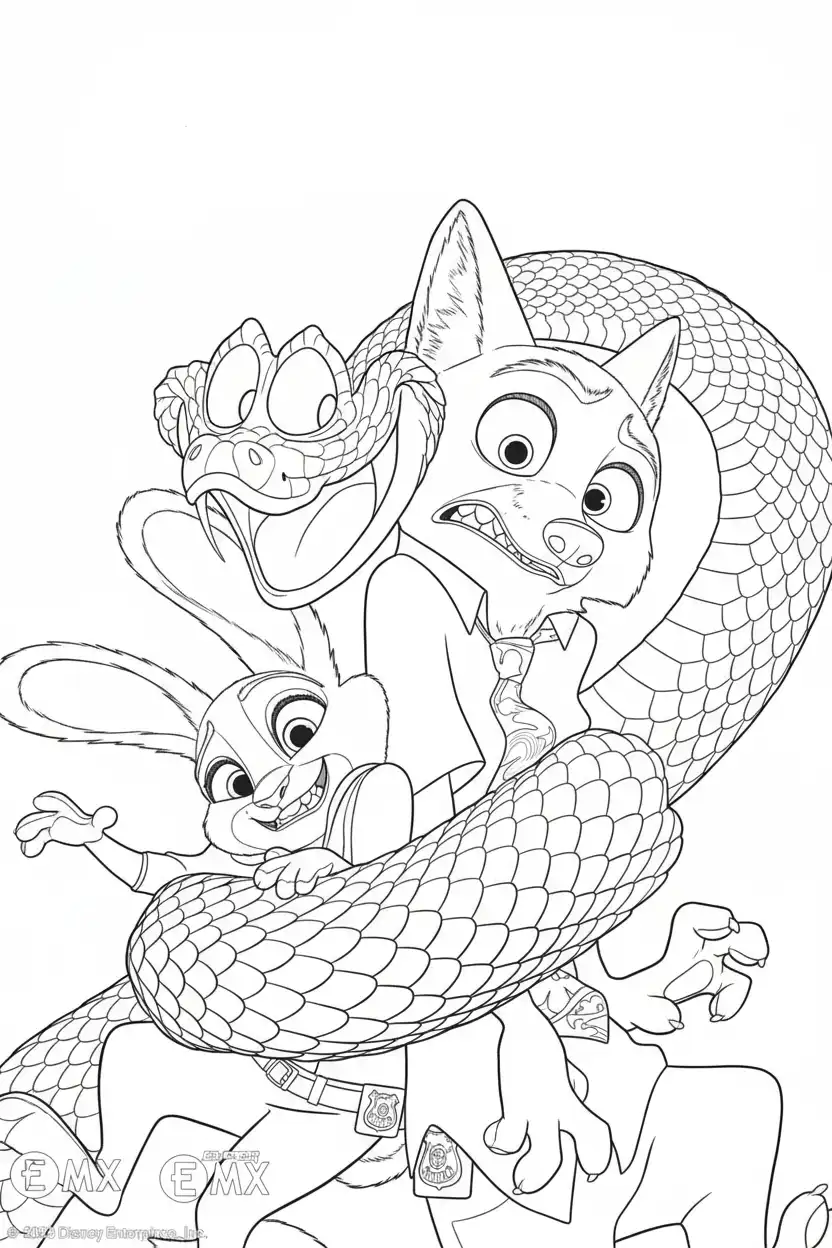 judy en nick verstrikt in slang komische val