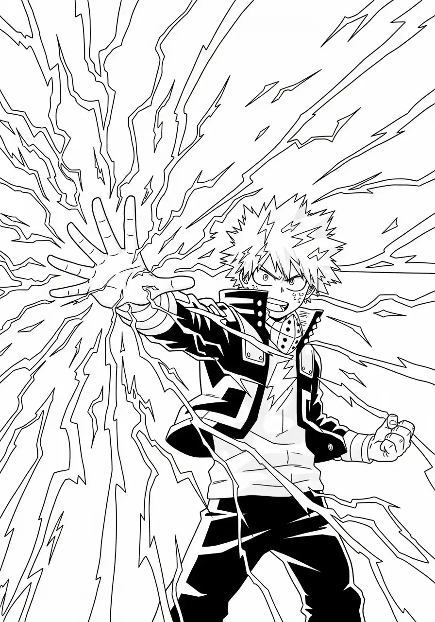 katsuki bakugo grote ontploffing kleurplaat