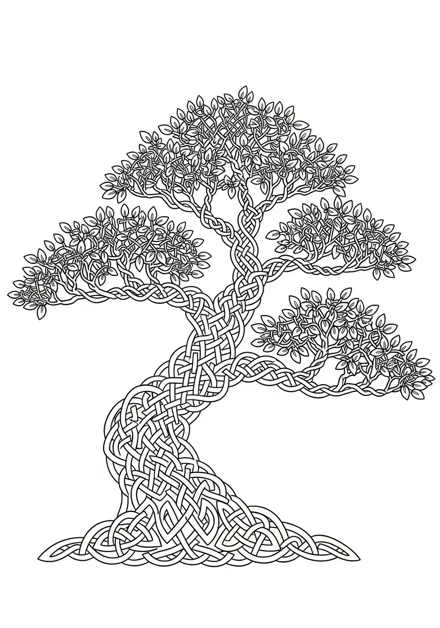 keltische knoop bonsai kleurplaat