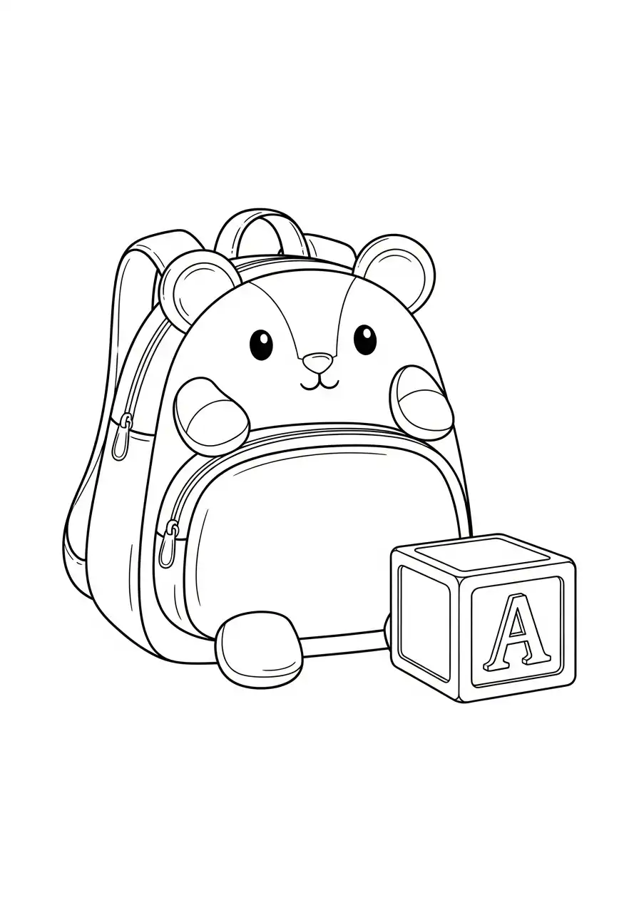 knuffel dieren rugzak kleurplaat