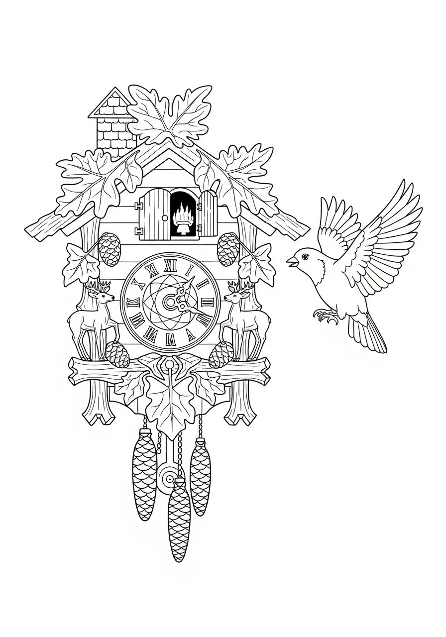 koekoeksklok met vogel kleurplaat