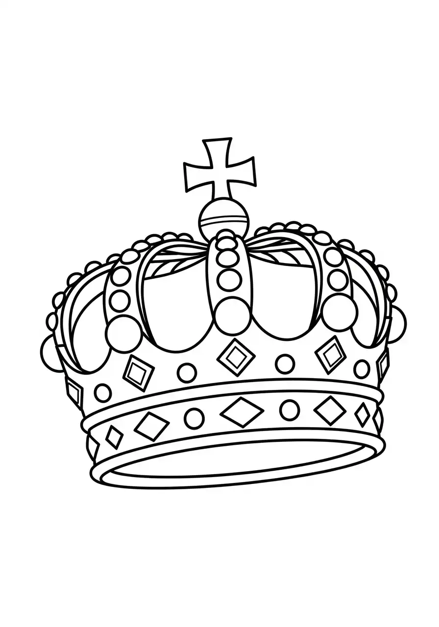 Emoji Kleurplaat 37 koninklijke kroon kleurplaat