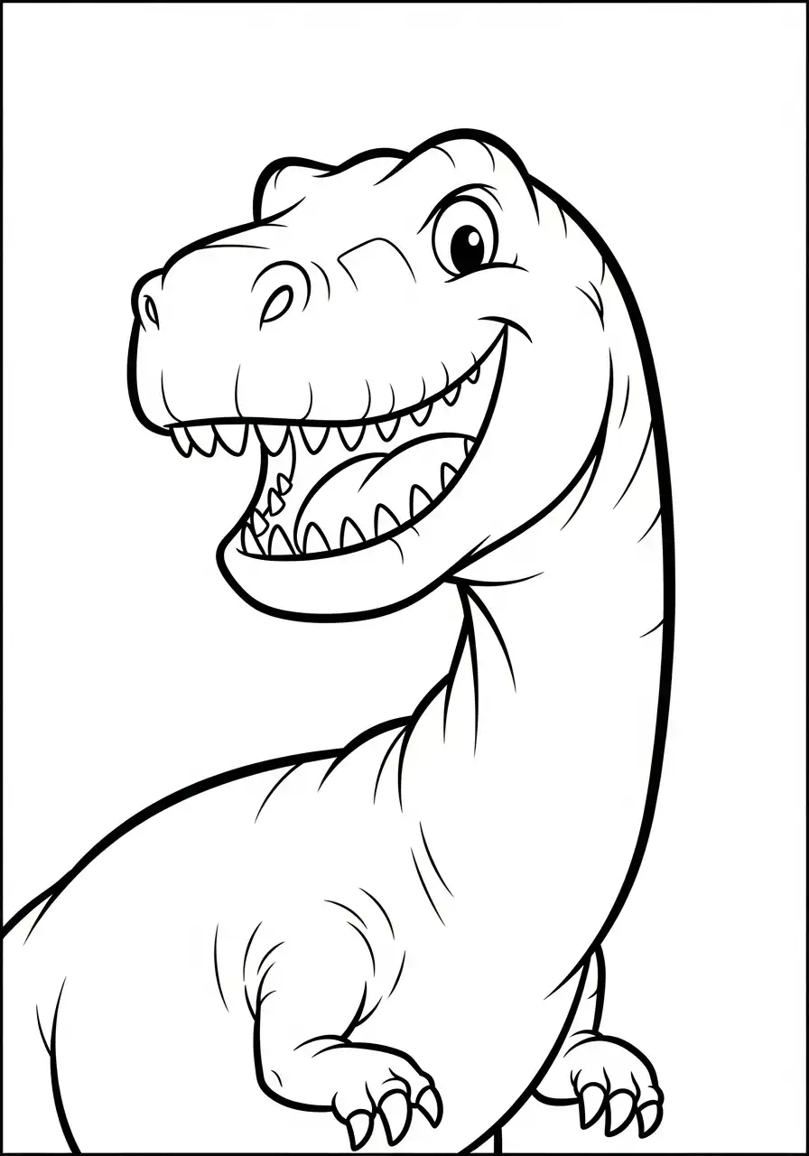 Gigantosaurus Kleurplaat 25 lachende dino portret kleurplaat