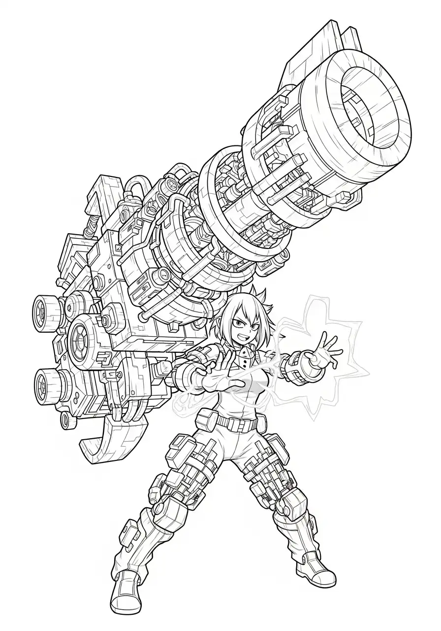 mei hatsume gigantisch kanon wapen kleurplaat