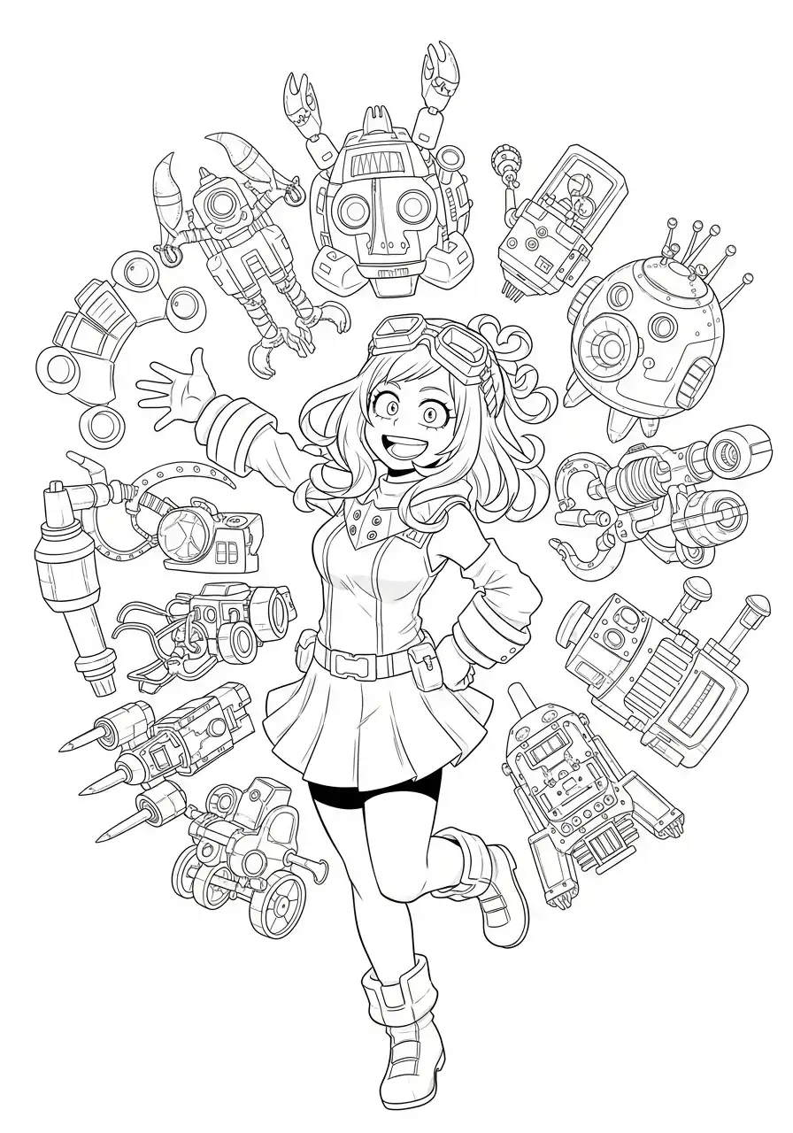 mei hatsume support gadgets uitvindingen kleurplaat