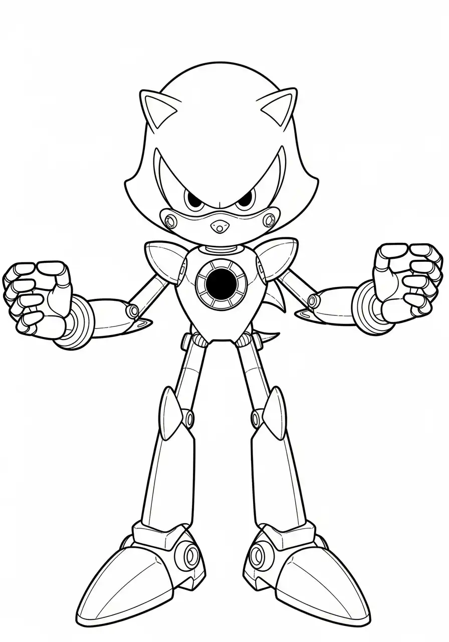 metal sonic gebalde vuisten kleurplaat