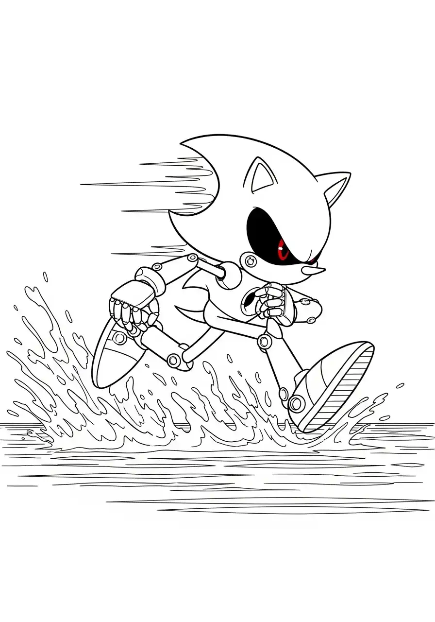 metal sonic rent door water kleurplaat
