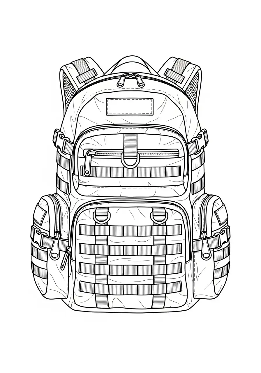 militaire tactische rugzak kleurplaat