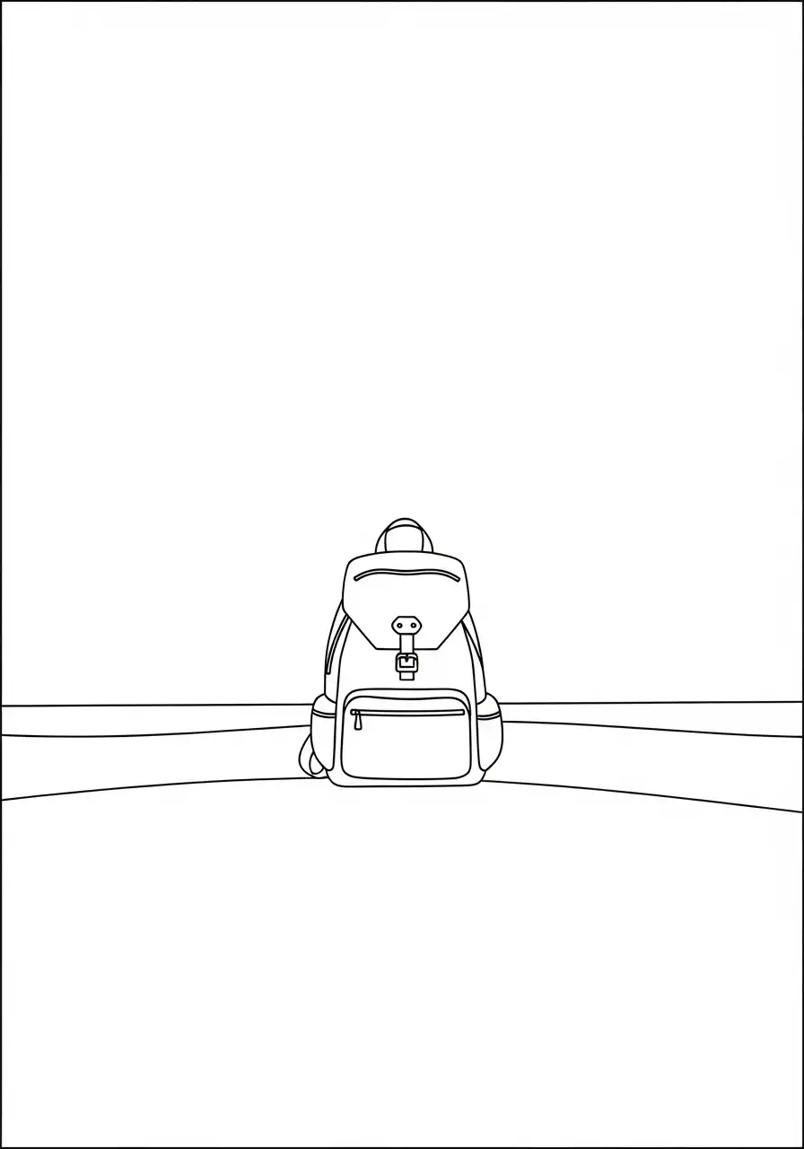 minimalistische rugzak kleurplaat