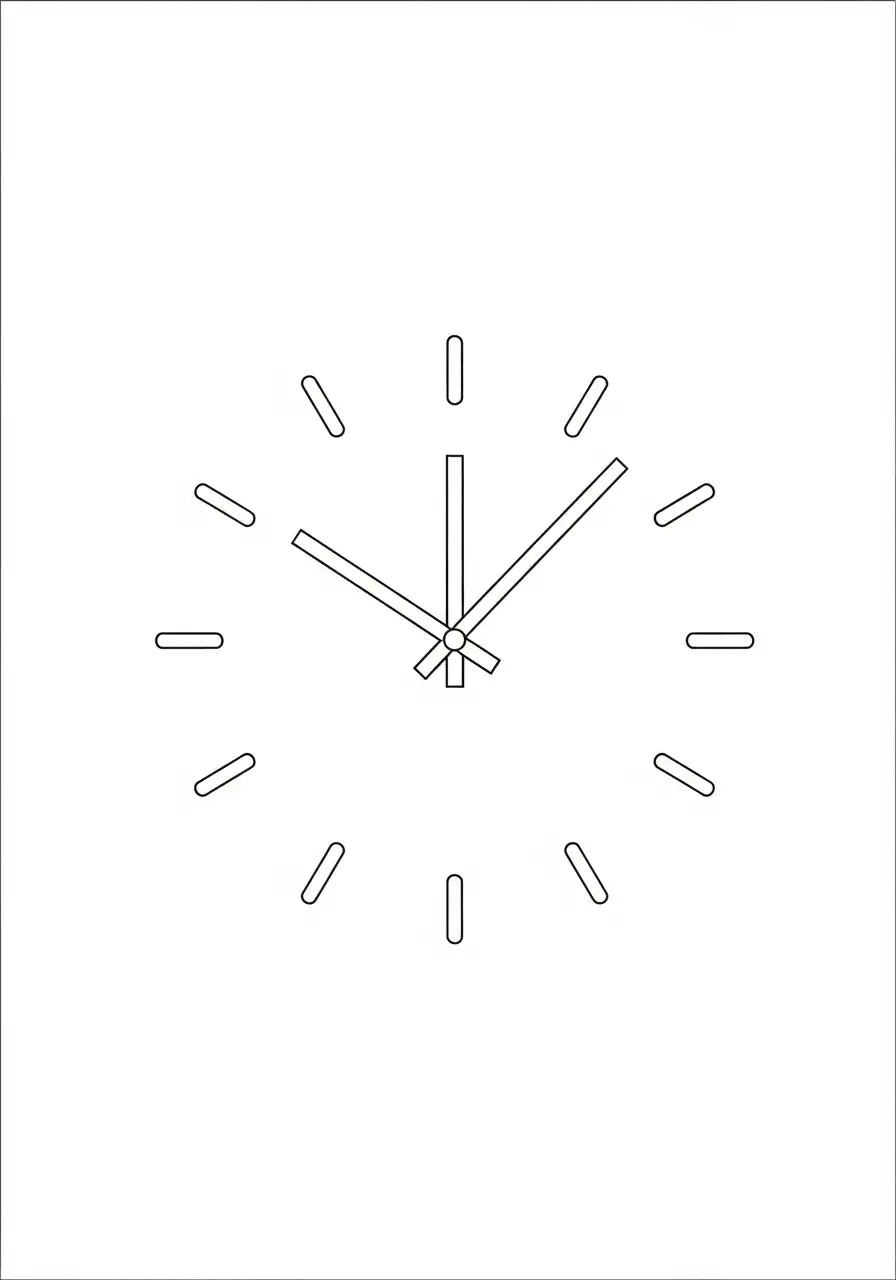 minimalistische wandklok eenvoudig kleurplaat