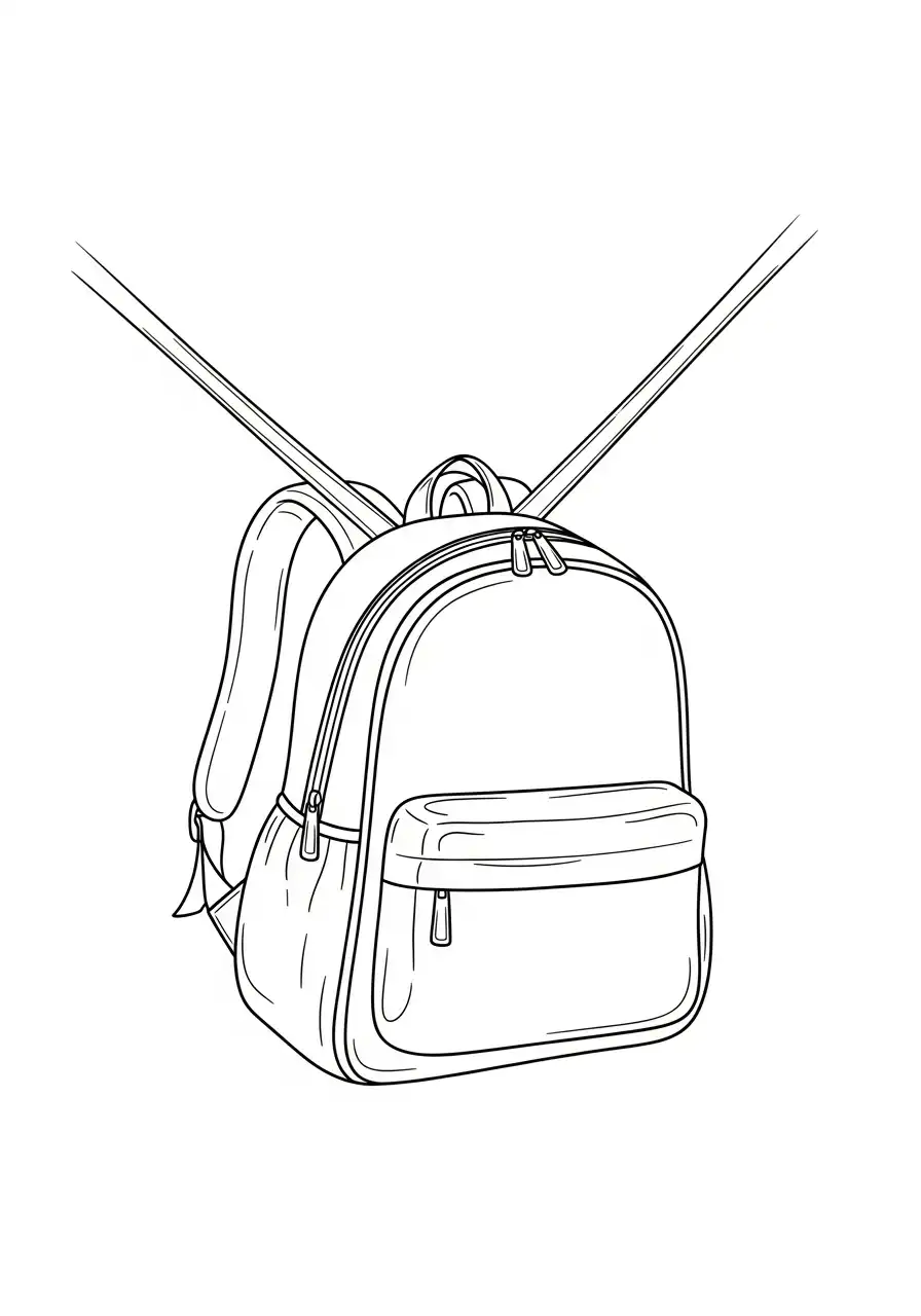 moderne schoolrugzak kleurplaat