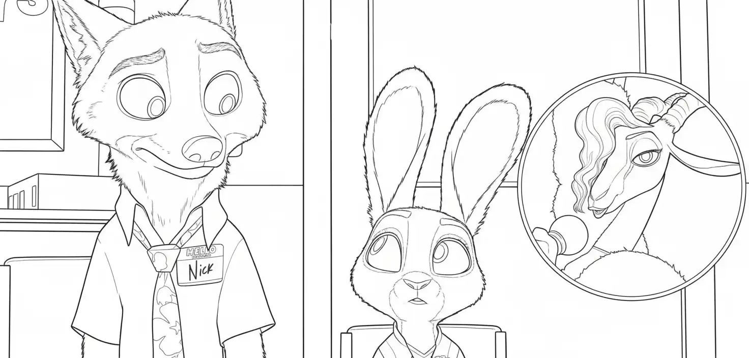 nick en judy gesprek gazelle op scherm zootropolis