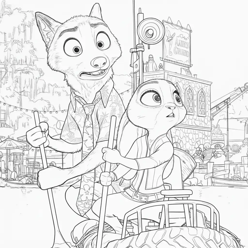 nick en judy op missie in moeras of jungleboot