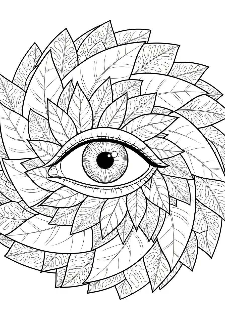 Kleurplaat Optische illusies 27 optisch spiraal oog kleurplaat