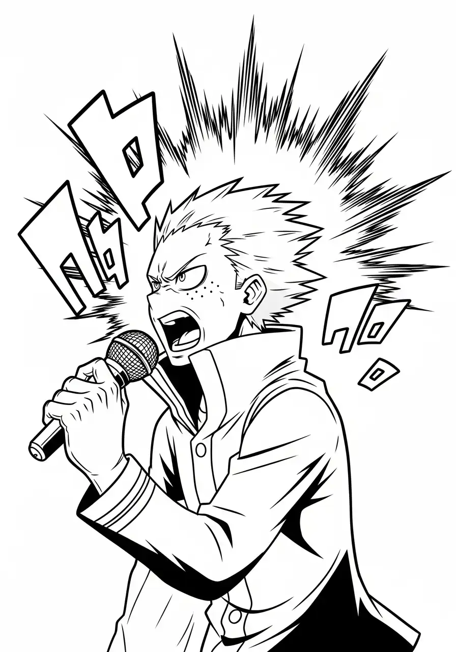 present mic hizashi yamada schreeuwt kleurplaat