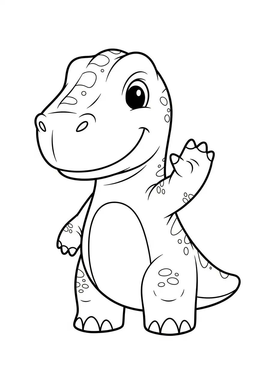 Gigantosaurus Kleurplaat 28 schattige baby dino zwaait kleurplaat