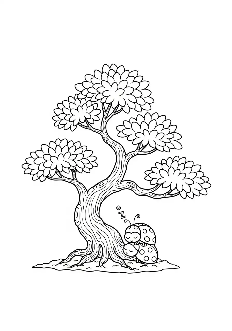 schattige lieveheersbeestjes kleurplaat