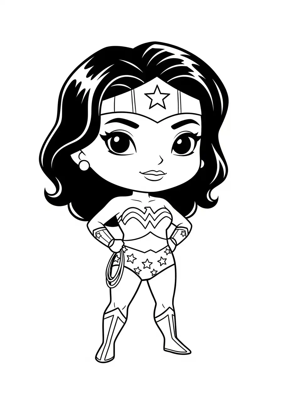 schattige wonder woman kleurplaat