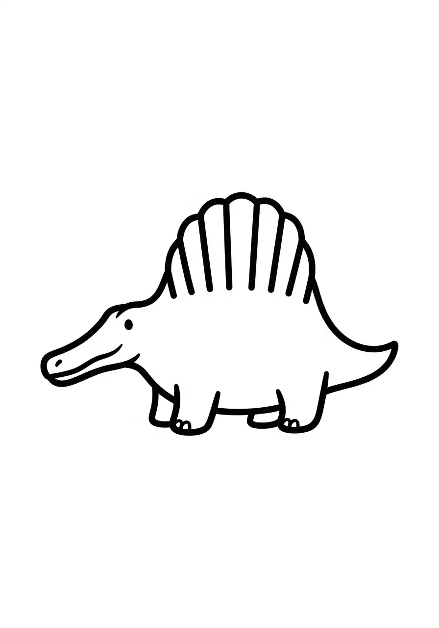 simpele cartoon spinosaurus kleurplaat