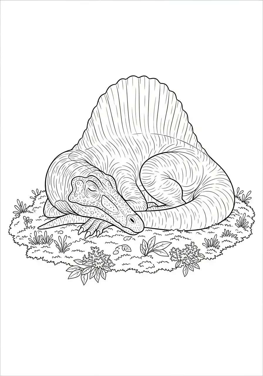 slapende spinosaurus kleurplaat