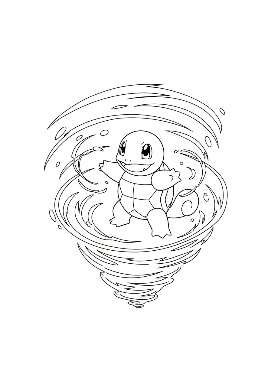 Squirtle Kleurplaat 15 squirtle gebruikt waterstraal kleurplaat