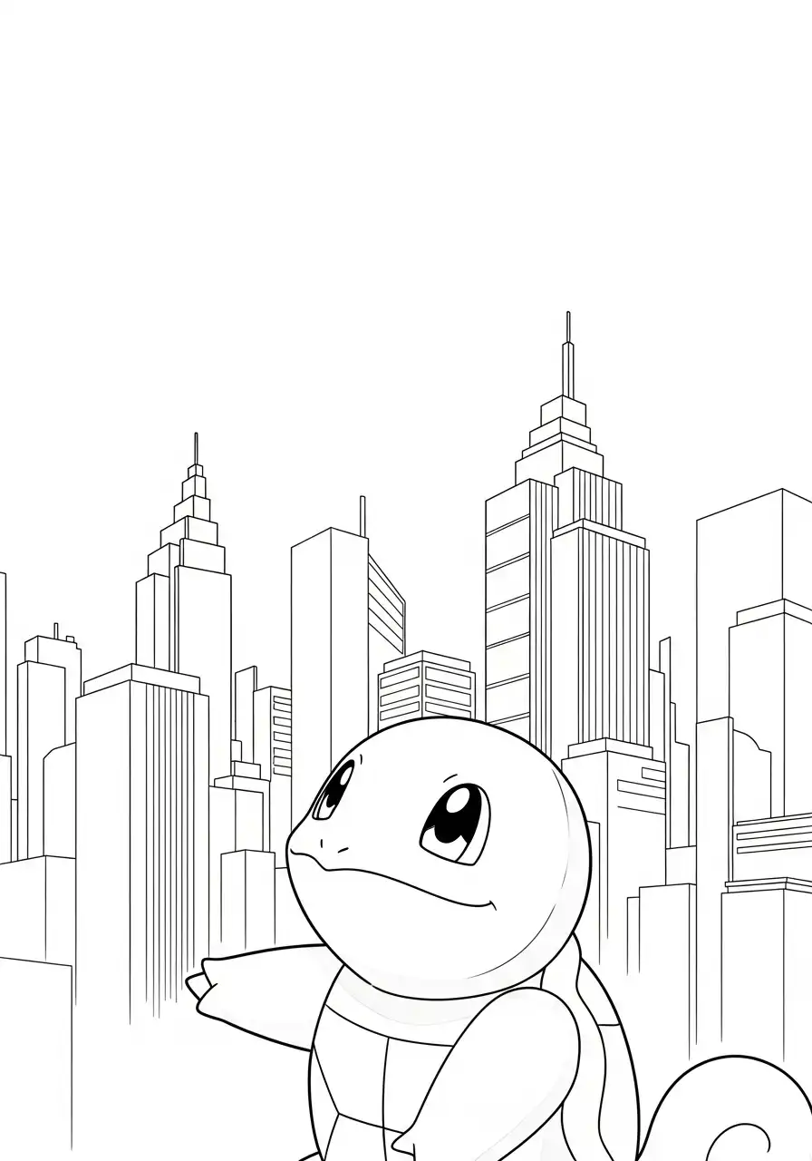 Squirtle Kleurplaat 36 squirtle voor wolkenkrabbers kleurplaat