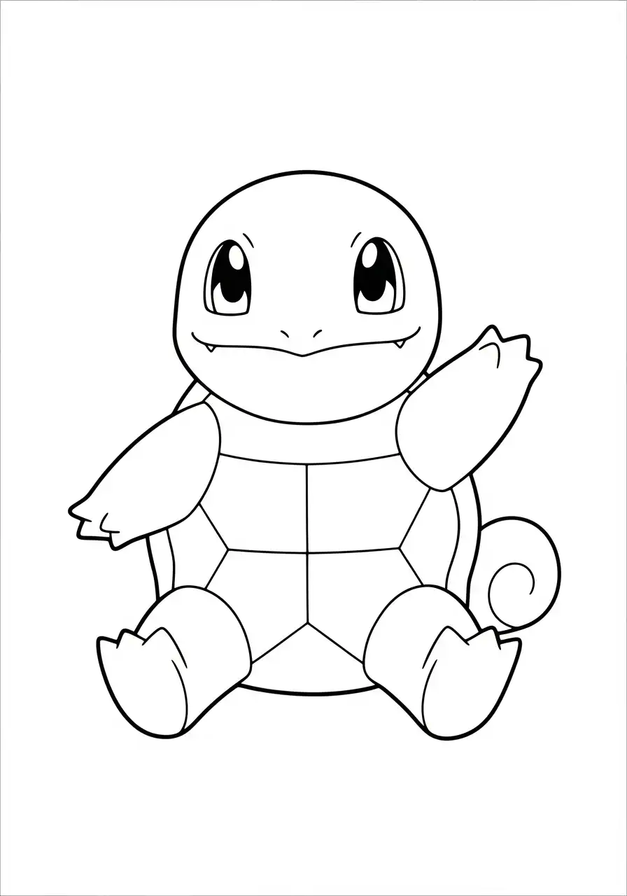 Squirtle Kleurplaat 40 squirtle zwaaiend kleurplaat