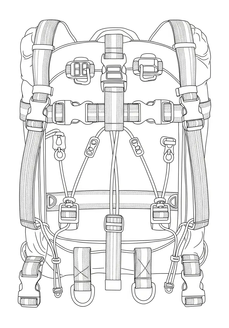 technische rugzak ophangsysteem kleurplaat