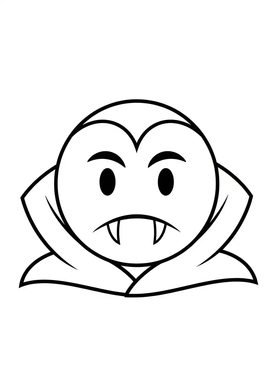 Emoji Kleurplaat 42 vampier emoji kleurplaat